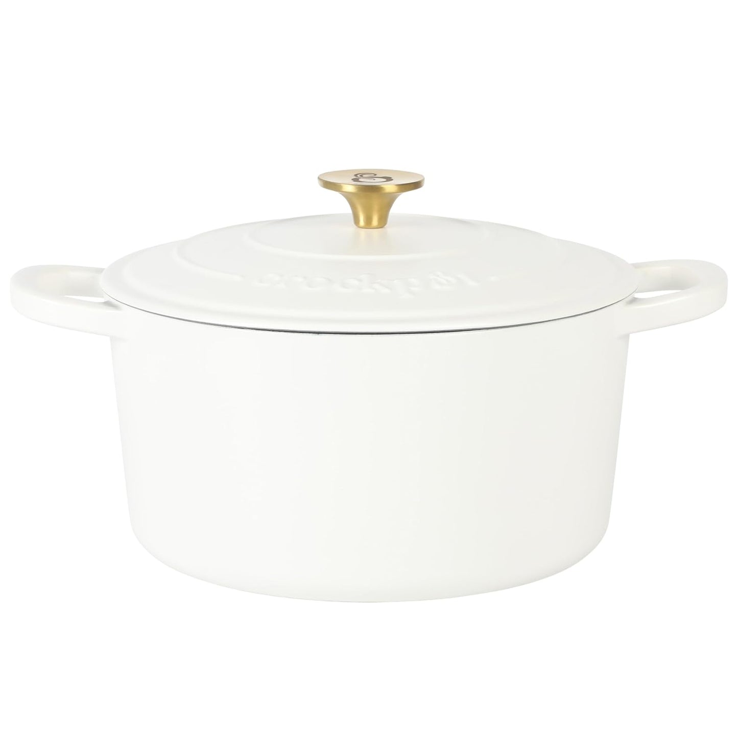 Crock-Pot Artisan 5 Quart Round Enameled Cast Iron Dutch Oven with Lid in Linen