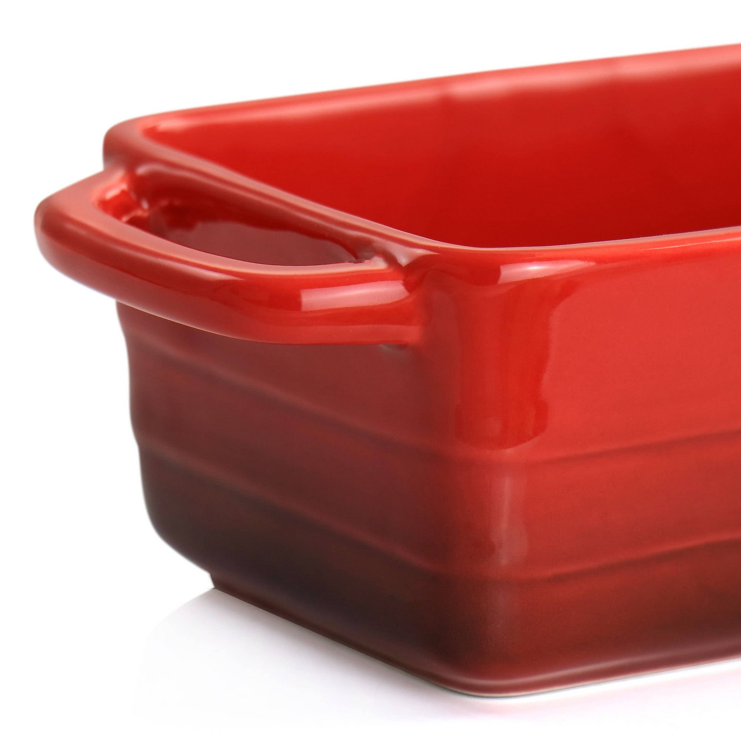 Crock-Pot Appleton 6 Piece 12 Ounce Stoneware Mini Loaf Pan Baker Set in Red