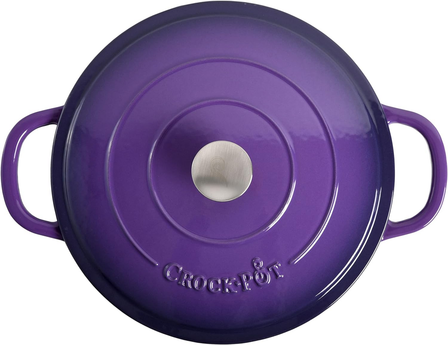 Crock-Pot Artisan 5 Quart Round Enameled Cast Iron Braiser Pan with Self Basting Lid in Lavender