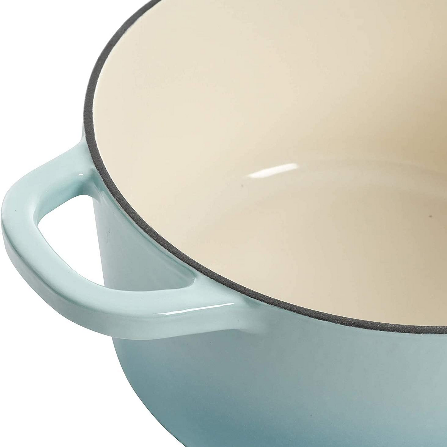 Crock-Pot Artisan 5 Quart Round Enameled Cast Iron Dutch Oven with Lid in Aqua Blue