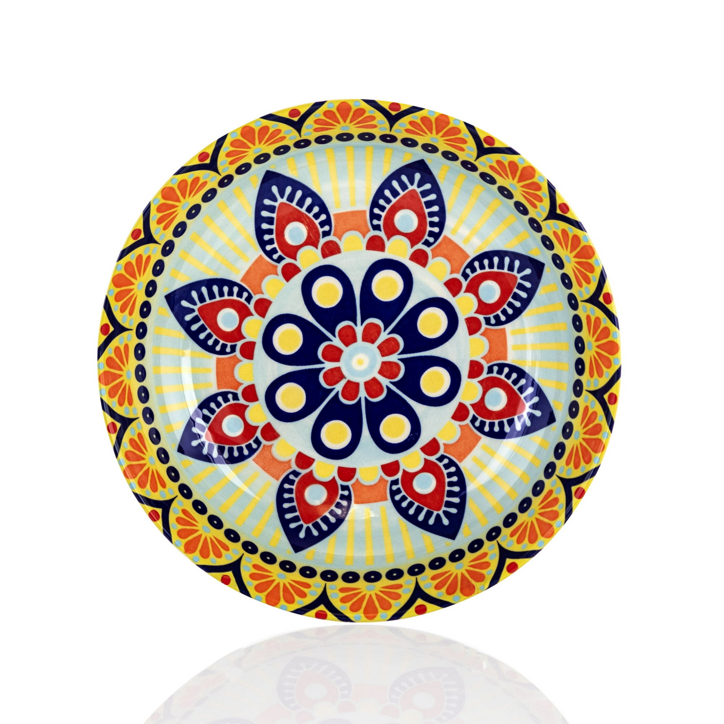 Elama Zen Blue Mozaik 16 Piece Luxurious Stoneware Dinnerware Set