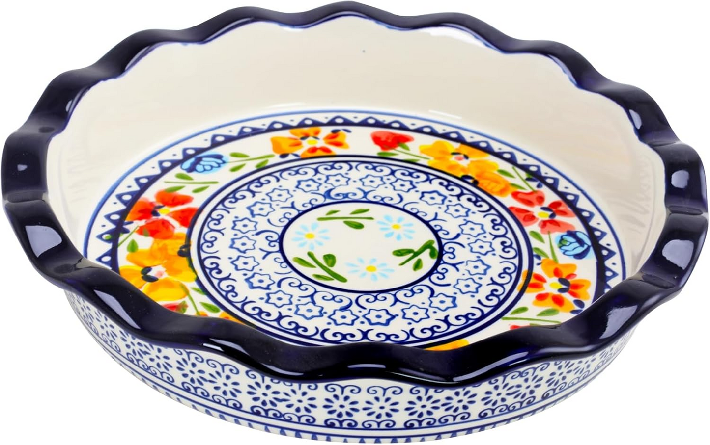 Gibson Luxembourg Stoneware 10.5 Inch Pie Dish & 10 Inch Bakeware Set