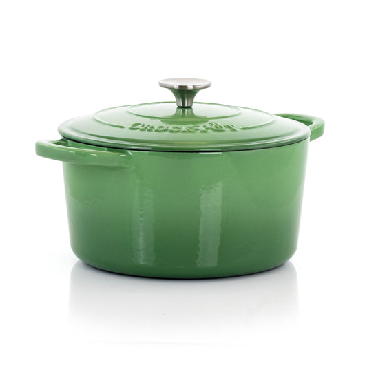 Crock-Pot Artisan 5 Quart Round Enameled Cast Iron Dutch Oven with Lid in Pistachio Green