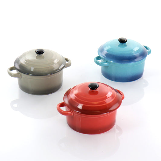 Crock-Pot Pembury 3 Piece 9.6 Ounce Stoneware Casserole Dish Set in Assorted Colors