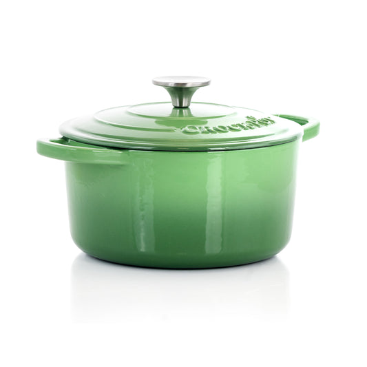 Crock-Pot Artisan 3 Quart Round Enameled Cast Iron Dutch Oven with Lid in Pistachio Green