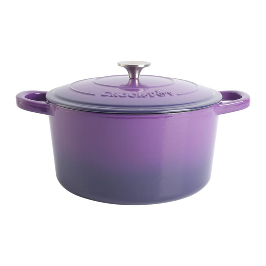 Crock-Pot Artisan 5 Quart Round Enameled Cast Iron Dutch Oven with Lid in Lavender