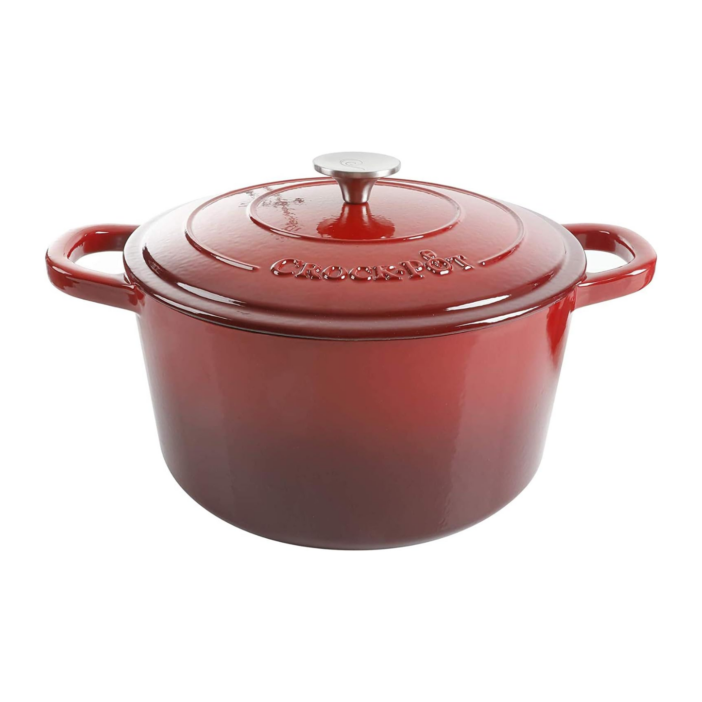 Crock-Pot Artisan 5 Quart Round Enameled Cast Iron Dutch Oven with Lid in Scarlet Red