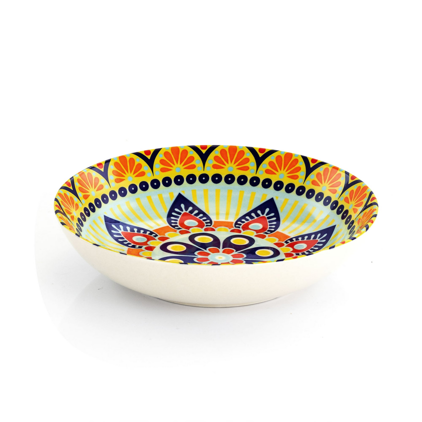 Elama Zen Blue Mozaik 16 Piece Luxurious Stoneware Dinnerware Set