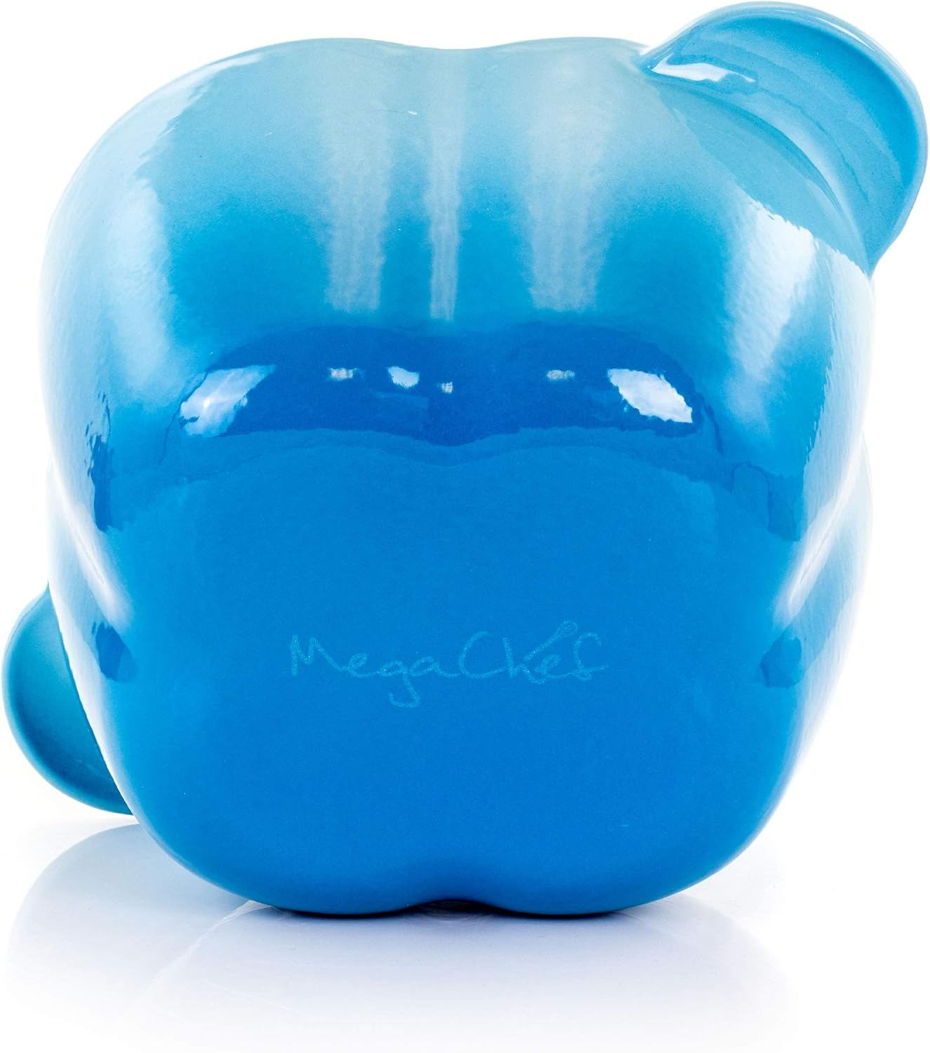 MegaChef Pepper Shaped 3 Quart Enameled Cast Iron Casserole with Lid in Blue