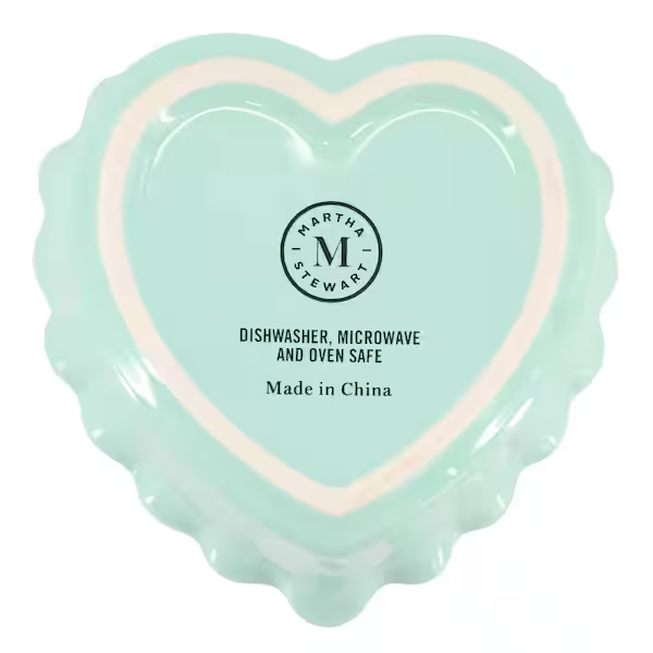 Martha Stewart Hartley 6 Piece 4.1 Inch Stoneware Heart Shape Baker Set